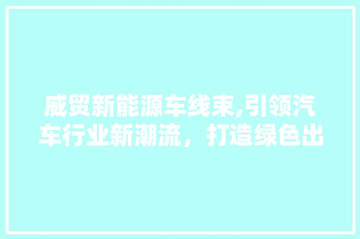 威贸新能源车线束,引领汽车行业新潮流，打造绿色出行新体验