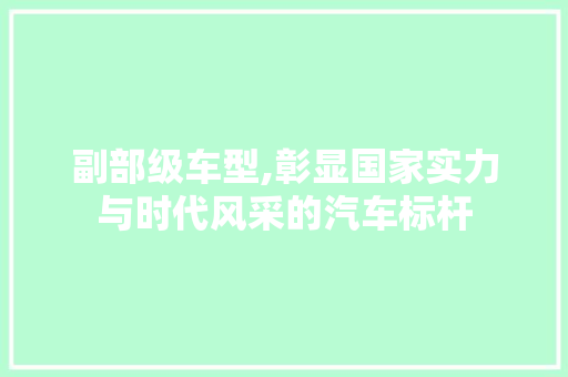 副部级车型,彰显国家实力与时代风采的汽车标杆