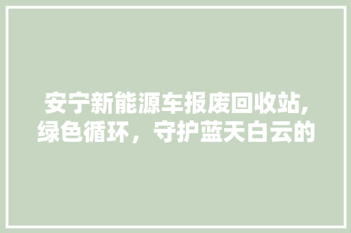 安宁新能源车报废回收站,绿色循环，守护蓝天白云的绿色家园