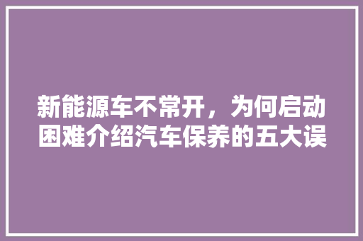 新能源车不常开，为何启动困难介绍汽车保养的五大误区