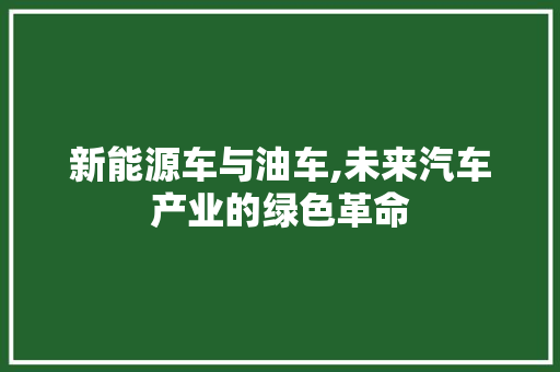 新能源车与油车,未来汽车产业的绿色革命 车身配件