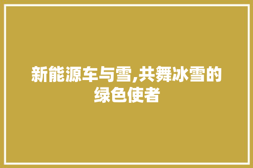 新能源车与雪,共舞冰雪的绿色使者