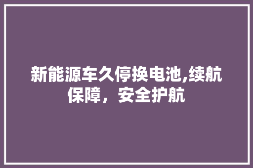 新能源车久停换电池,续航保障，安全护航 新能源汽车