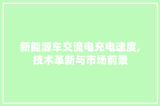 新能源车交流电充电速度,技术革新与市场前景