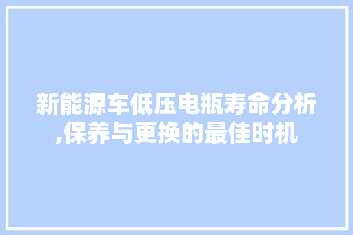 新能源车低压电瓶寿命分析,保养与更换的最佳时机