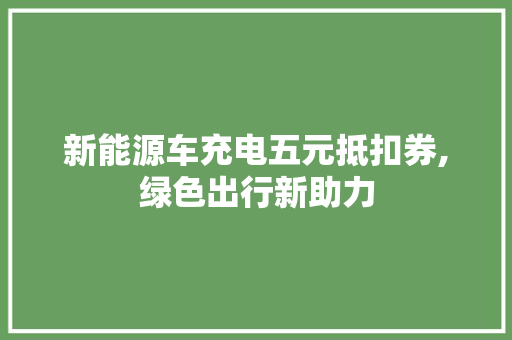 新能源车充电五元抵扣券,绿色出行新助力 车灯配件