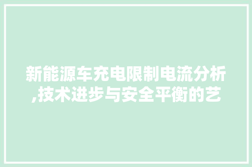 新能源车充电限制电流分析,技术进步与安全平衡的艺术