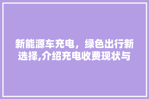 新能源车充电，绿色出行新选择,介绍充电收费现状与趋势