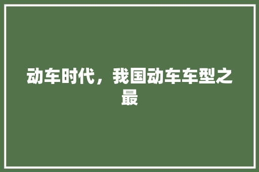 动车时代，我国动车车型之最
