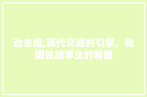 动车组,现代交通的引擎，我国铁路事业的骄傲