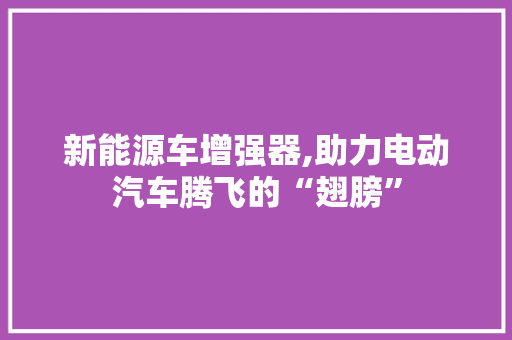 新能源车增强器,助力电动汽车腾飞的“翅膀” 发动机配件