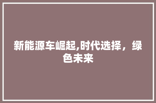 新能源车崛起,时代选择，绿色未来 车灯配件