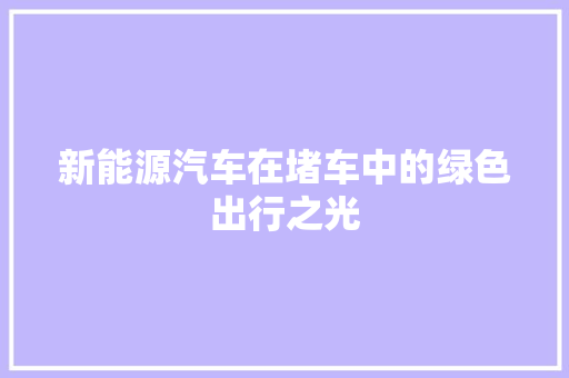 新能源汽车在堵车中的绿色出行之光 车身配件