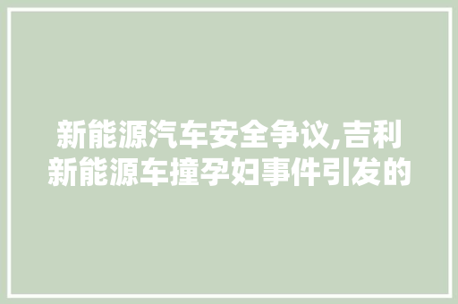 新能源汽车安全争议,吉利新能源车撞孕妇事件引发的思考