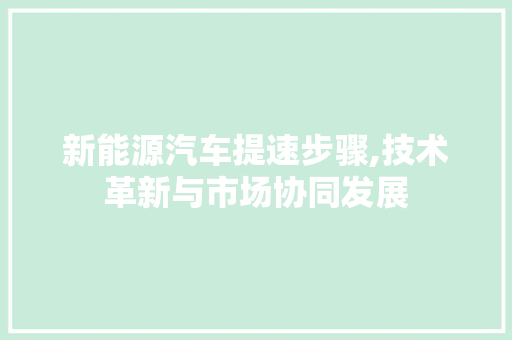 新能源汽车提速步骤,技术革新与市场协同发展