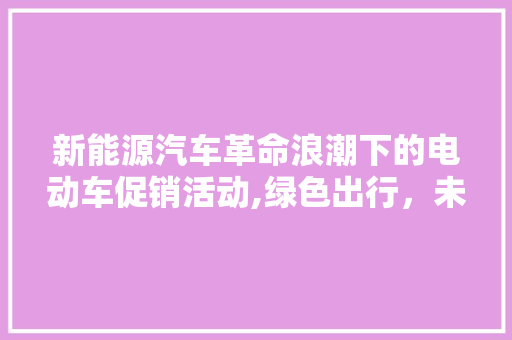 新能源汽车革命浪潮下的电动车促销活动,绿色出行，未来已来