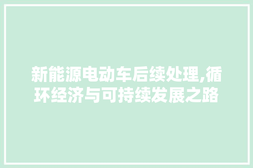 新能源电动车后续处理,循环经济与可持续发展之路