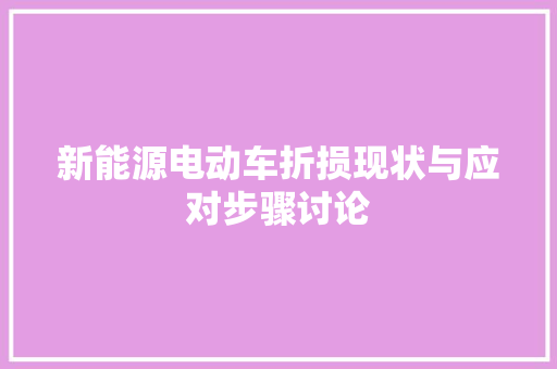 新能源电动车折损现状与应对步骤讨论 底盘配件