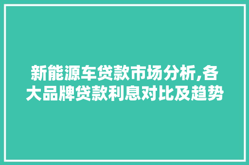 新能源车贷款市场分析,各大品牌贷款利息对比及趋势展望