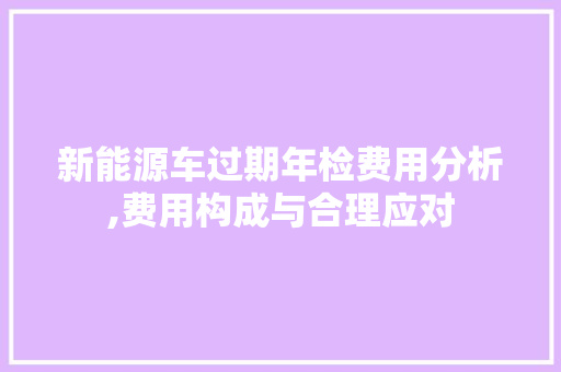 新能源车过期年检费用分析,费用构成与合理应对