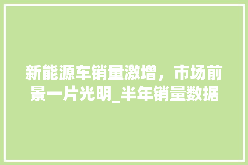 新能源车销量激增，市场前景一片光明_半年销量数据解读