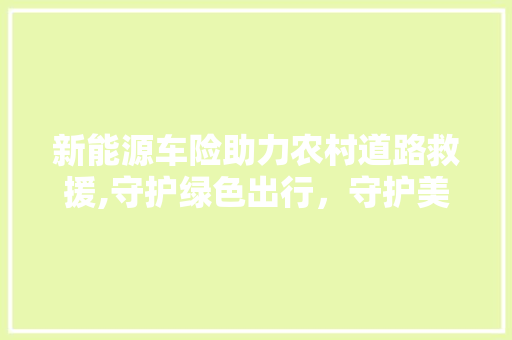 新能源车险助力农村道路救援,守护绿色出行，守护美好生活