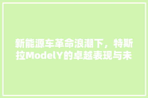 新能源车革命浪潮下，特斯拉ModelY的卓越表现与未来展望