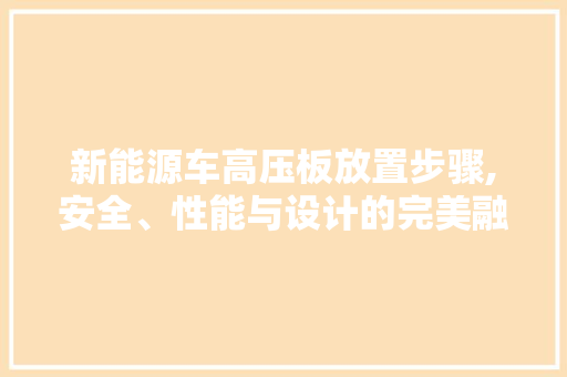 新能源车高压板放置步骤,安全、性能与设计的完美融合