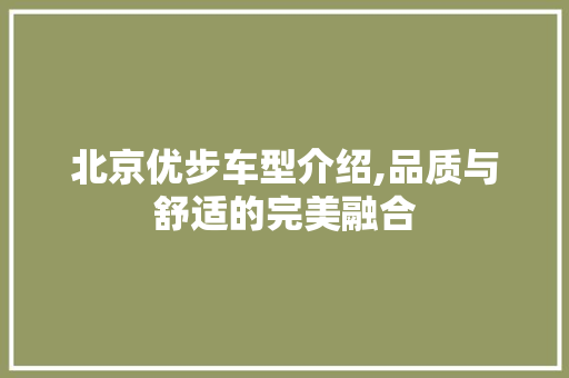 北京优步车型介绍,品质与舒适的完美融合