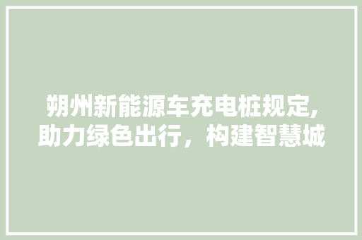 朔州新能源车充电桩规定,助力绿色出行，构建智慧城市