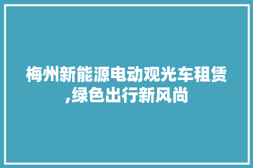 梅州新能源电动观光车租赁,绿色出行新风尚