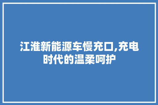 江淮新能源车慢充口,充电时代的温柔呵护 发动机配件
