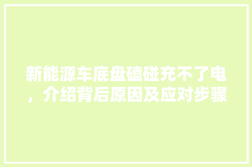 新能源车底盘磕碰充不了电，介绍背后原因及应对步骤