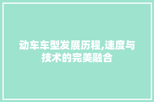 动车车型发展历程,速度与技术的完美融合
