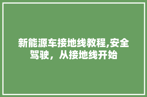 新能源车接地线教程,安全驾驶，从接地线开始