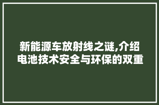 新能源车放射线之谜,介绍电池技术安全与环保的双重挑战
