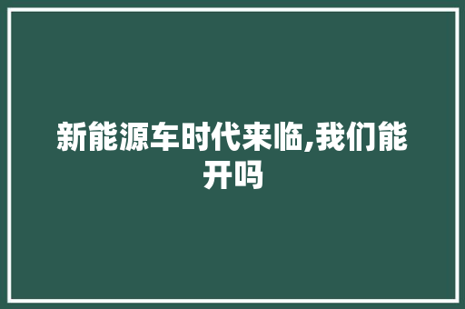新能源车时代来临,我们能开吗 变速箱配件