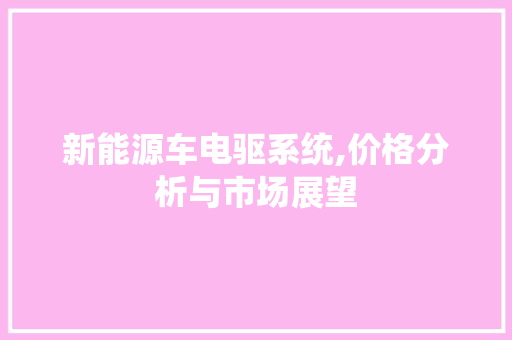 新能源车电驱系统,价格分析与市场展望 车灯配件