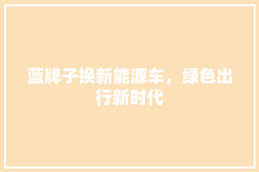 蓝牌子换新能源车，绿色出行新时代 车灯配件