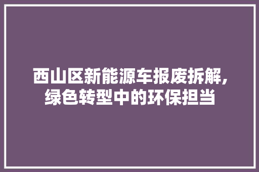 西山区新能源车报废拆解,绿色转型中的环保担当