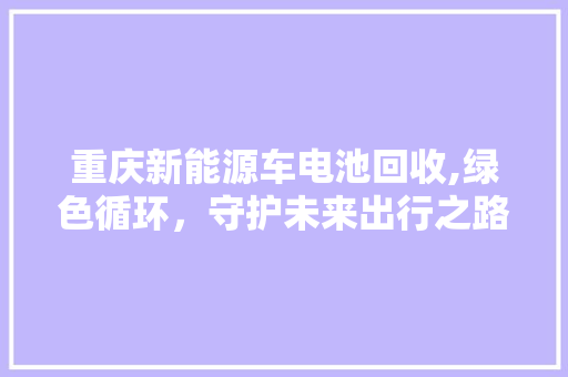 重庆新能源车电池回收,绿色循环，守护未来出行之路