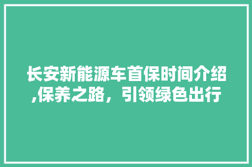 长安新能源车首保时间介绍,保养之路，引领绿色出行新风尚