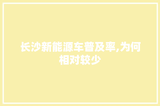 长沙新能源车普及率,为何相对较少