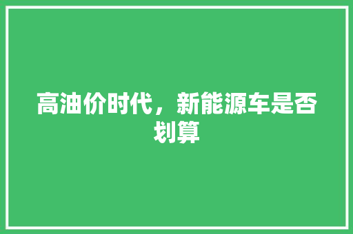 高油价时代，新能源车是否划算