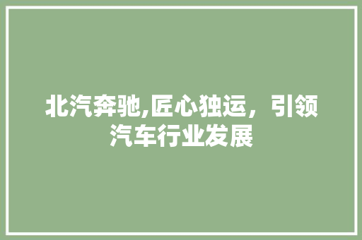 北汽奔驰,匠心独运，引领汽车行业发展