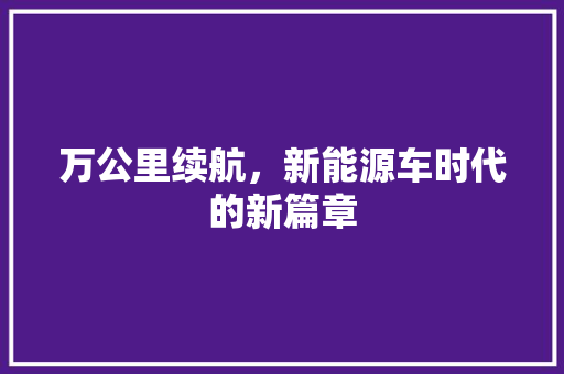 万公里续航，新能源车时代的新篇章