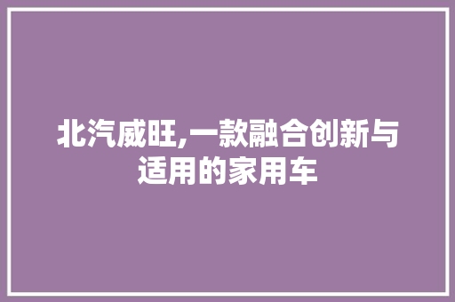 北汽威旺,一款融合创新与适用的家用车