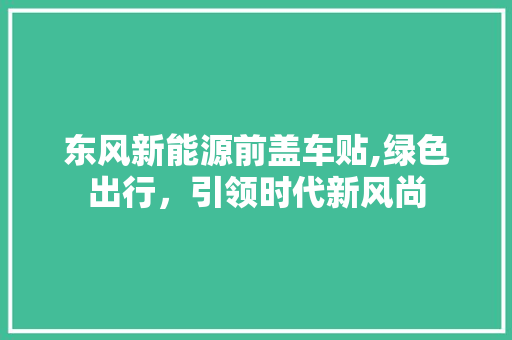 东风新能源前盖车贴,绿色出行，引领时代新风尚