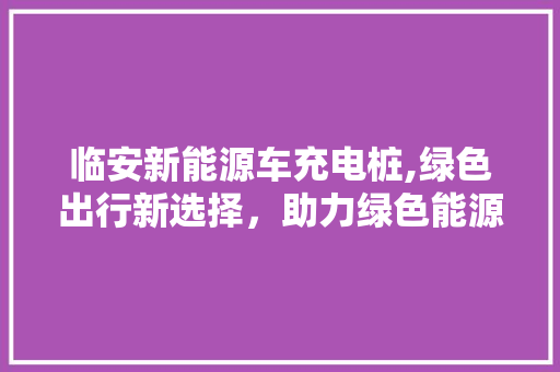 临安新能源车充电桩,绿色出行新选择，助力绿色能源发展 车身配件