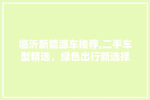 临沂新能源车推荐,二手车型精选，绿色出行新选择